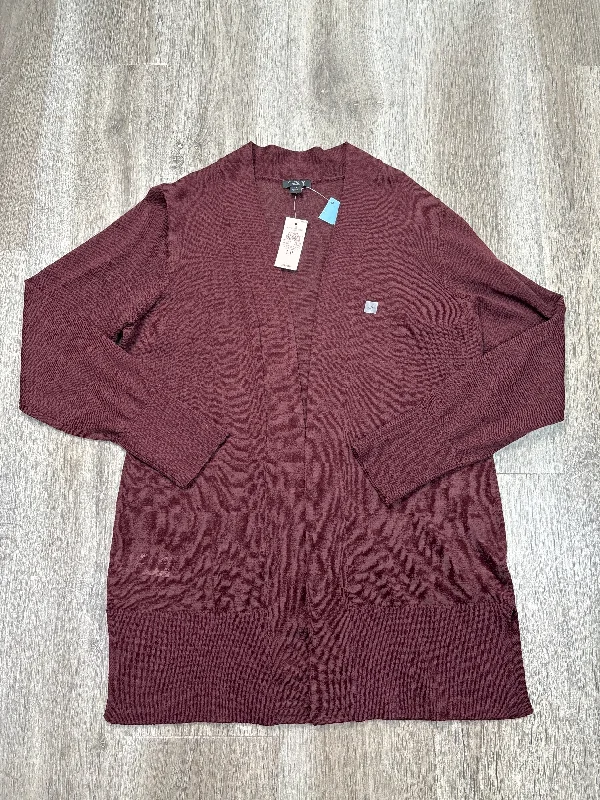 Cardigan By Ann Taylor In Maroon, Size: Lp