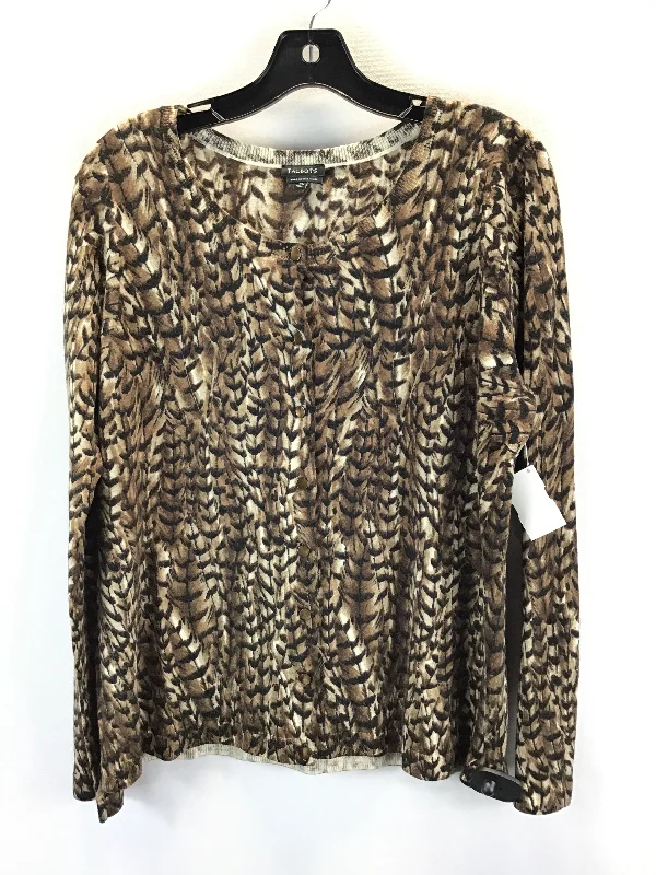 Cardigan By Talbots In Black & Brown, Size: Xl