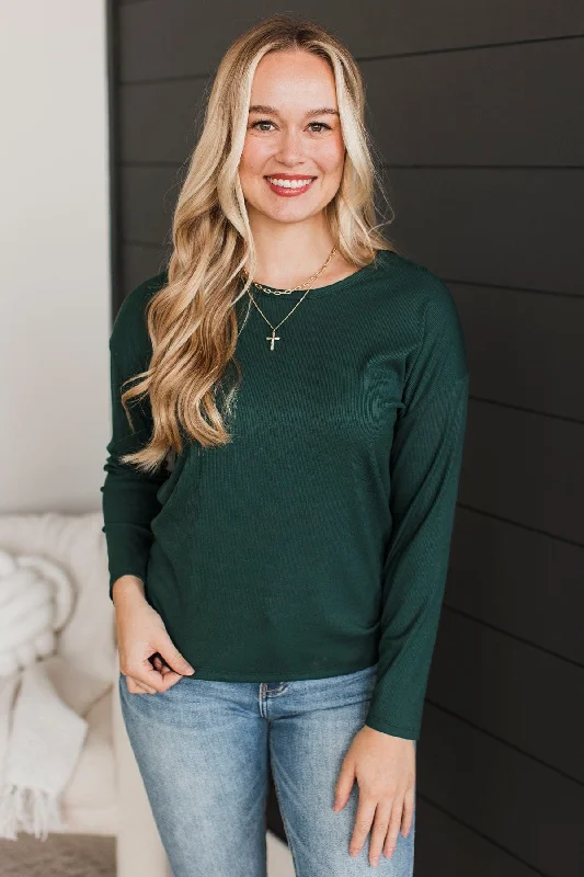 Sincere Wishes Long Sleeve Top- Emerald