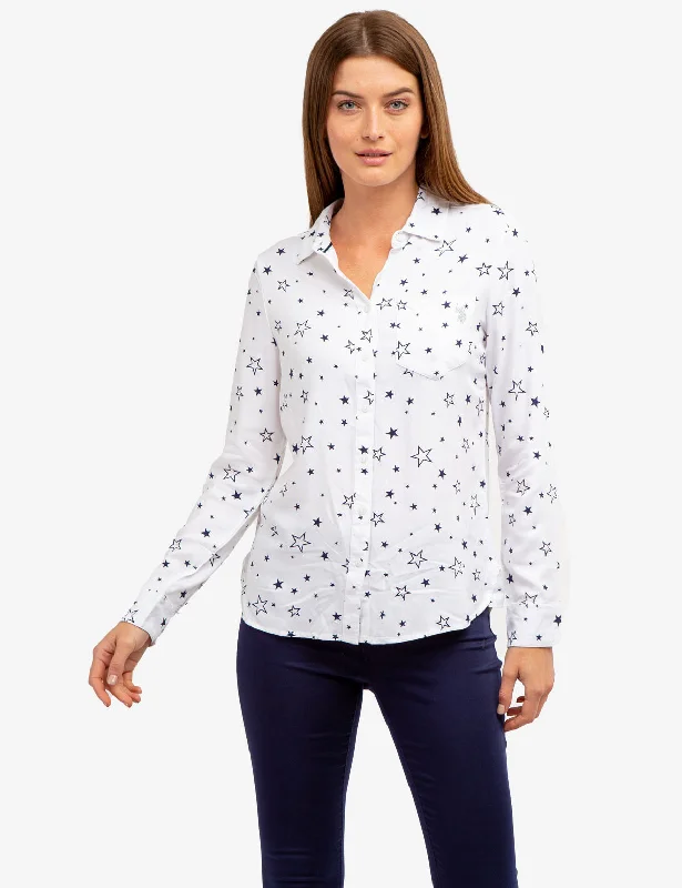 LONG SLEEVE PRINTED WOVEN SHIRT