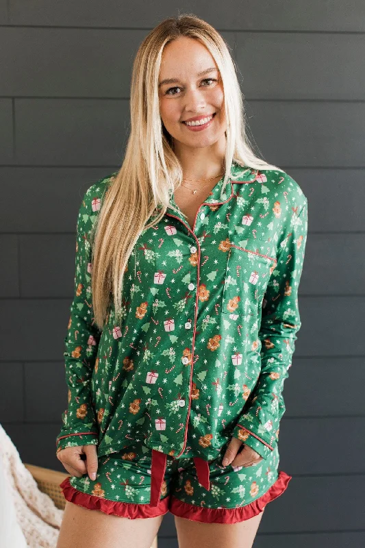 Rockin' Around The Tree Lounge Top- Green