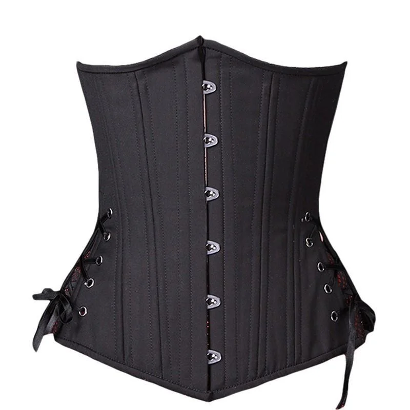 Warney Black Cotton Waist Training Corset