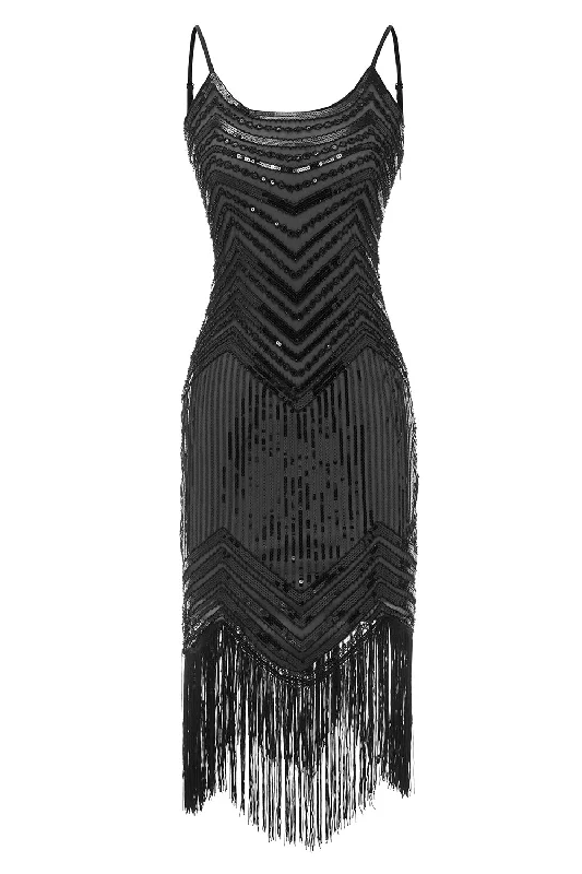 Sparkly Fringed Vintage Sequin 1920s Dress