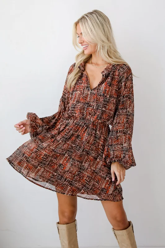 Beyond Sweet Rust Mini Dress