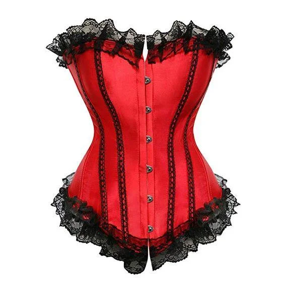 Kelle Red Satin Overbust Corset