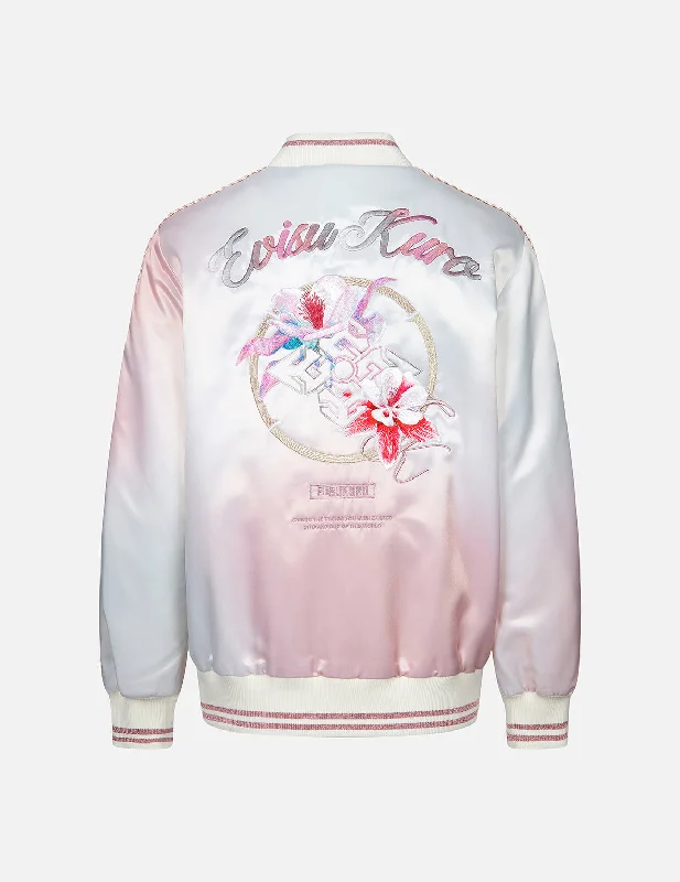 Floral Kamon Embroidery Oversized Souvenir Jacket