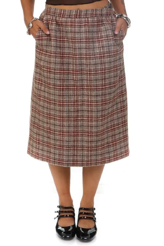 Vintage 90's Pendleton Plaid Wool Skirt - S