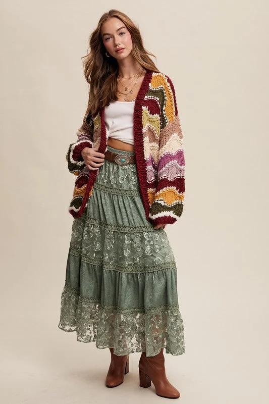 Jennie Floral Lace Tiered Maxi Skirt