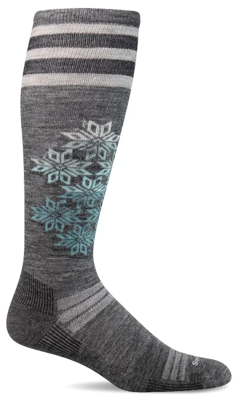 Women's Powder Day Moderate Graduated Compression Sock - Grey