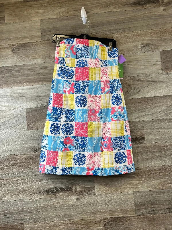 Blue & Yellow Dress Designer Lilly Pulitzer, Size Xs