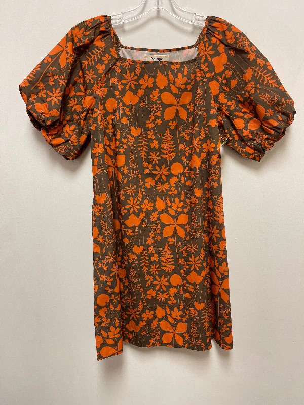 Dress Casual Short By Porridge In Brown & Orange, Size: Xs