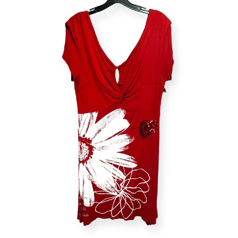 Red Dress Designer Desigual, Size Xl