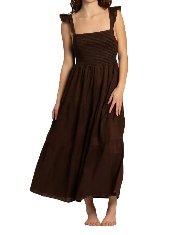 Benito Midi Dress In Cacao