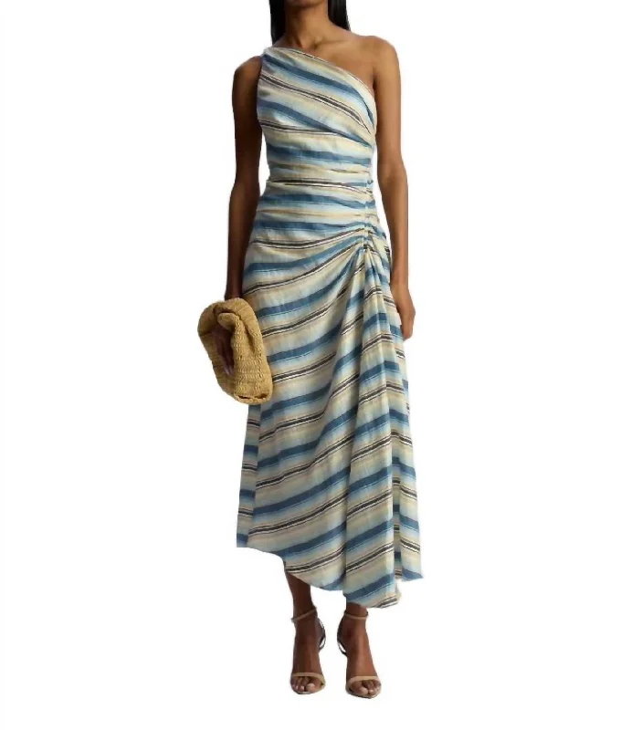 Carolyn Midi Dress In Isla Stripe