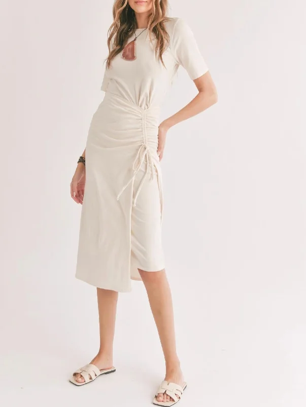 Haze Knit Midi Dress In Ivory