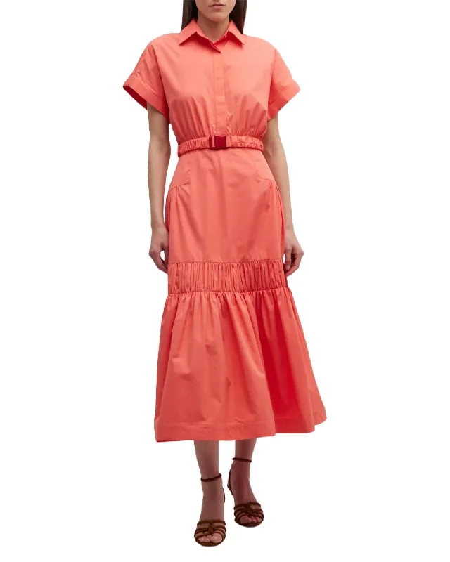 Teres Midi Dress In Coral