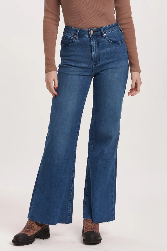 High Rise Fiona Wide Leg Jeans In Violet Blue