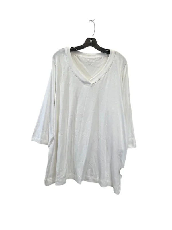 Top 3/4 Sleeve Basic By Chicos In Cream, Size: Xxl