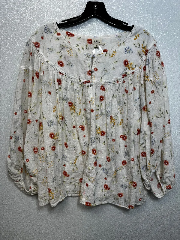 Top 3/4 Sleeve By Ana In Floral, Size: 2x