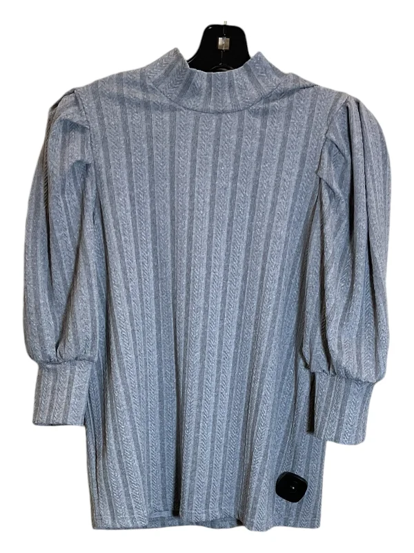 Top 3/4 Sleeve By Shein In Grey, Size: S