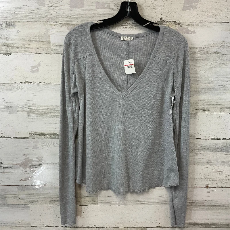 Top Long Sleeve Basic By Free People In Grey, Size: Xs