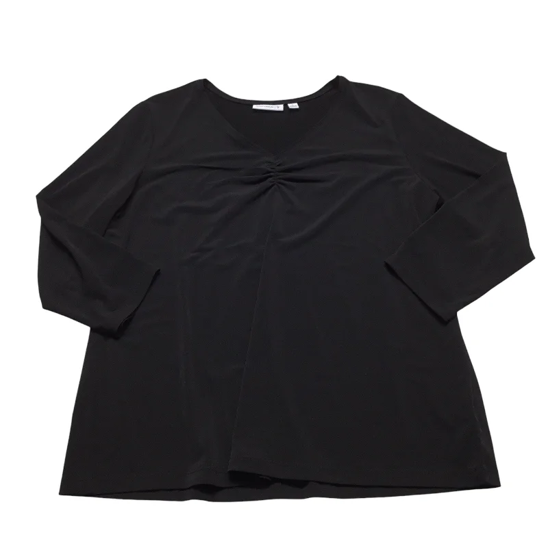 Top Long Sleeve Basic By Susan Graver In Black, Size: L