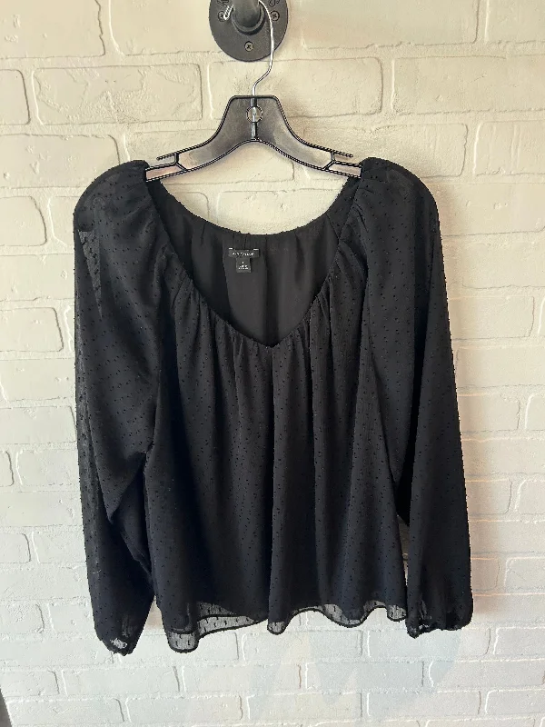 Top Long Sleeve By Ann Taylor In Black, Size: L