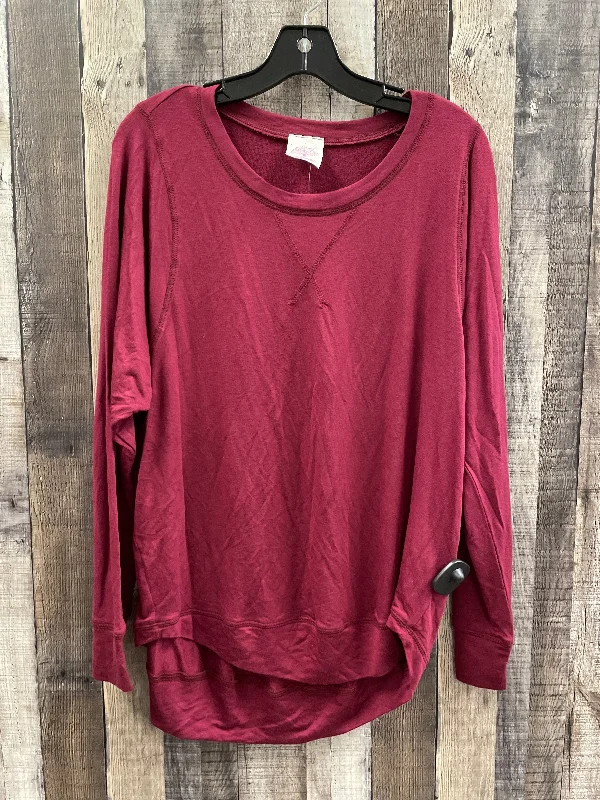 Top Long Sleeve By Cme In Red, Size: S