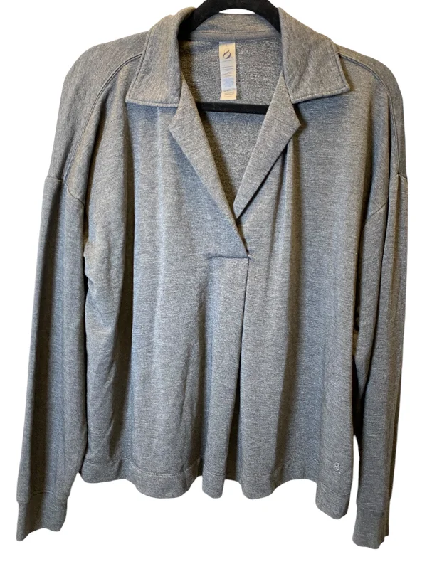 Top Long Sleeve By Lou And Grey In Grey, Size: L