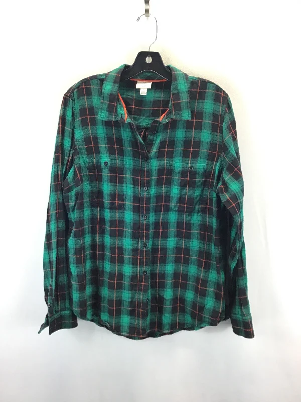 Top Long Sleeve By St Johns Bay In Green & Red, Size: Xl