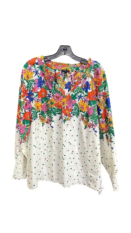 Top Long Sleeve By Talbots In Floral Print, Size: Xl