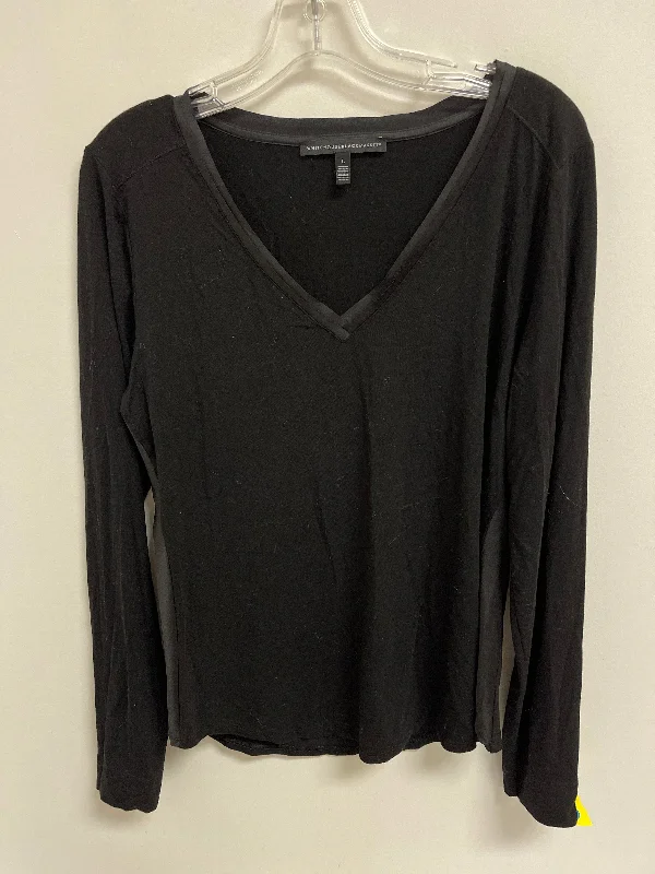 Top Long Sleeve By White House Black Market In Black, Size: L