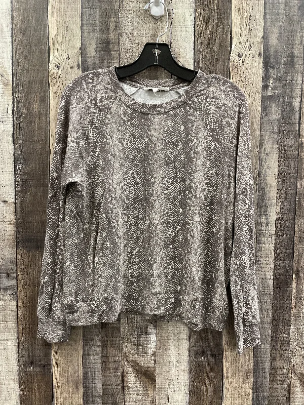 Top Long Sleeve By Workshop In Snakeskin Print, Size: S