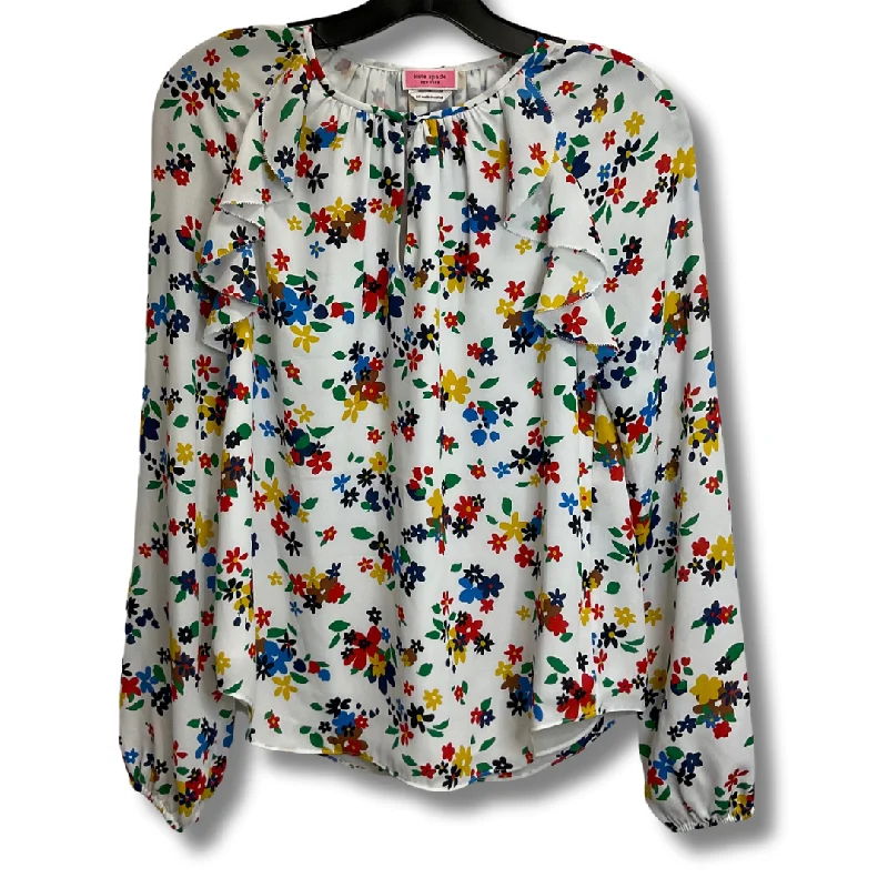 Top Long Sleeve Designer By Kate Spade In Floral Print, Size: Xs