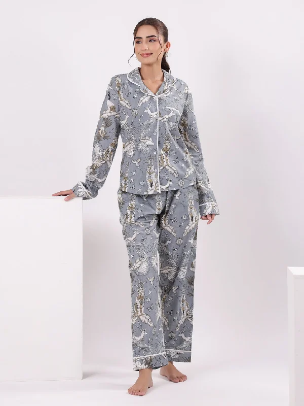 Animal Printed Night Suit Set for Women