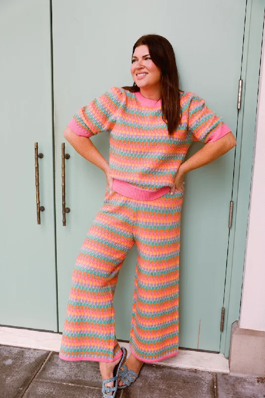 Colorful Cropped Pant Set