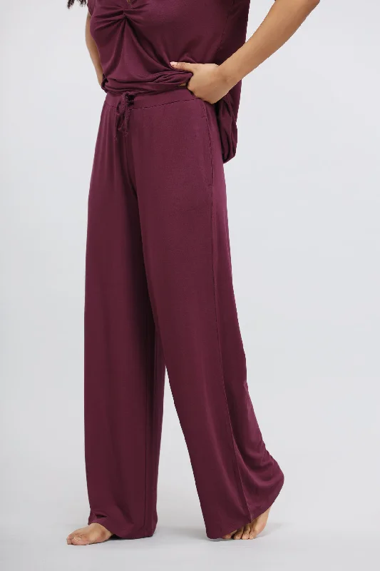 Wine Modal Flared Lounge Pant